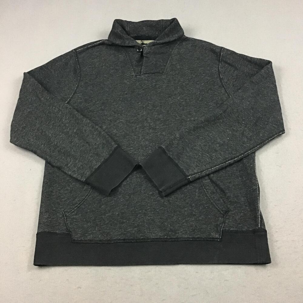 J.CREW Sweatshirt Men Large Gray Vintage Fleece Pullover Pockets Cotton L